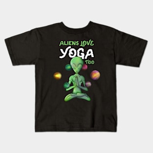 Peaceful Yoga Alien Kids T-Shirt